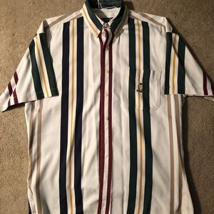 Chaps striped short sleeve button down shirt